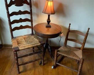 Wooden Chair and Rocker with Table