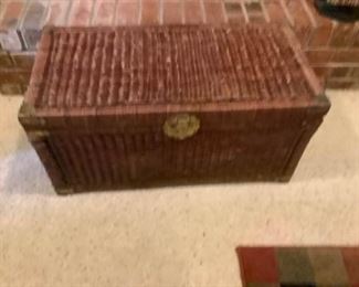 Woven Wicker Storage Chest