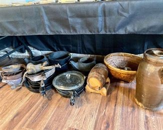 tons of cast iron pans