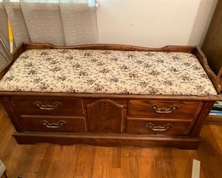 Cedar chest / bench Colonial Revival style. $75.