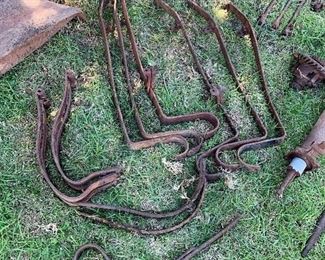 bumpers and associated brackets, one complete front bumper setup, front bumper and other misc bumper associated parts 