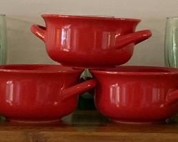 French Onion Crocks, Green Glassware