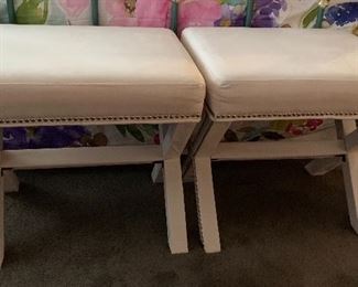 Pair of Soft White Benches