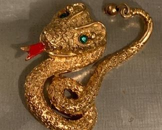 Vintage Monet Snake Brooch