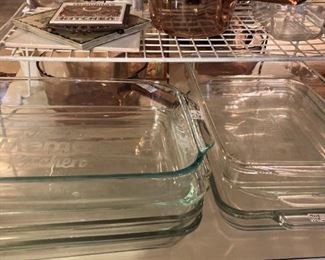 Many Pyrex dishes for casseroles