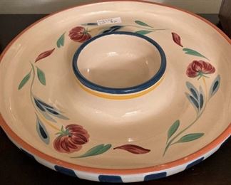 Chip and dip serving bowl