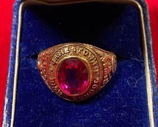10K Gold 1948 Jamestown High School Class Ring
