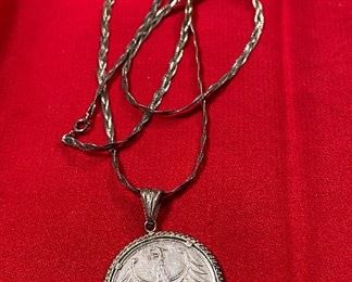 Sterling Necklace with Silver German Coin