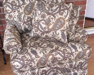 Thomasville Upholstered Swivel Rocker Chair