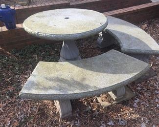 Cement Benches and Table