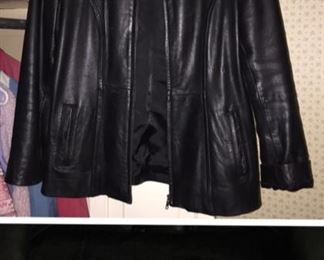Petite Sophisticate Leather Coat 