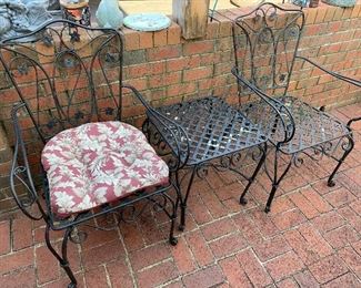 Vintage Metal Patio Chairs and Table
