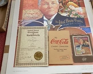 Limited Edition Artist Proof Coca Cola Print and Paperwork