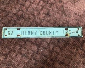 Vintage Henry County Virginia Tag