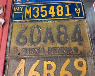 Old New York and Pennsylvania License Plates