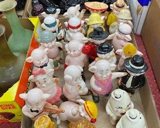 Figural Salt and Pepper Shakers(Pigs and more)