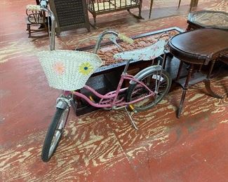 Vintage Pink Girl's Schwinn Bicycle with Basket