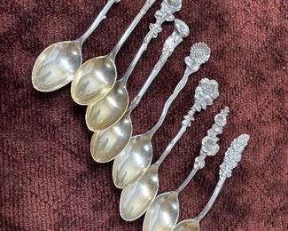Reed & Barton Sterling Floral Motif Handle Spoons