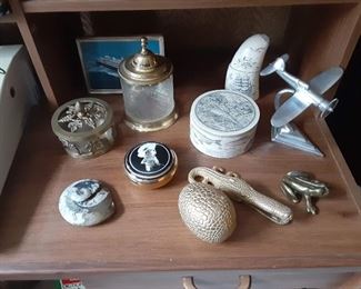 Mini trinket boxes paperweights and collector jars