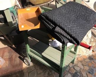 rolling garden cart, wheel barrow 