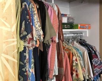 about 30 Hawaiian Shirts - size Medium Both old and new Tommy Bahama, etc