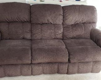 $1700   La Z Boy Briggs full power double reclining sofa                                                                                                          42" H x 86.5" W x 40" D                                                                                Like new condition, rich brown color.  Matching loveseat and recliner also available.                                     