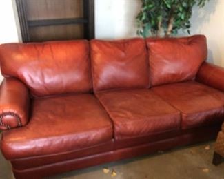 Walter E. Smithe leather sofa 