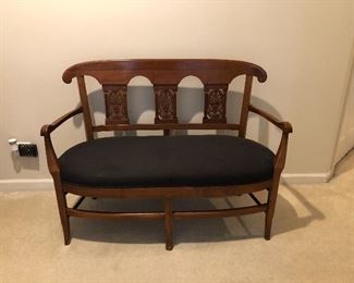 pretty carved wood bench