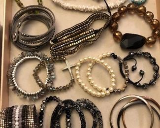 costume jewelry - bracelet stacks