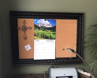 Framed cork board