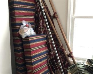 Large drapery hardware, drapes and valances