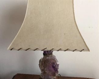 Chinese Carved Amethyst lamp Antique