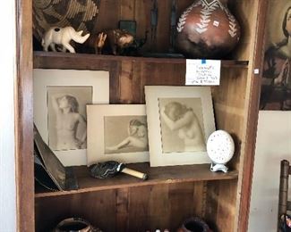 Lyman Chalkley 1920's photographs - SIlver nitrate inside a Louis XV Vitrine - display cabinet has a mirrored door