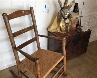 Rustic rocker, Tansu Chest