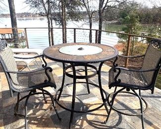 Umbrella bistro set with 2 chairs