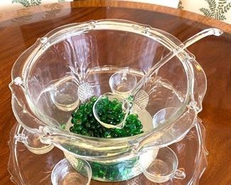 Heisey punch bowl set
