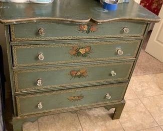$290- OBO ~ PAINTED FOUR DRAWER DECOUPAGE CHEST 