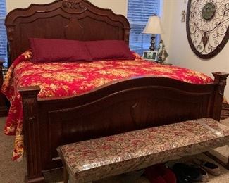 $675~ OBO ~ BEAUTIFUL BASSETT MAHOGANY KING SIZE BED FRAME (ONLY)