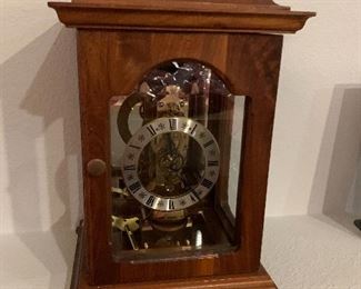 $245 - beautiful West German key wind exposed escapement mantle clock 