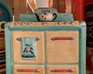 $120 ~ VINTAGE 1995 VANDOR OLD CERAMIC STOVE COOKIE JAR 