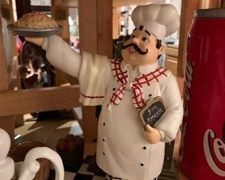 $28~ YANKEE SPAGHETTI CHEF AND CANDLE HOLDER 