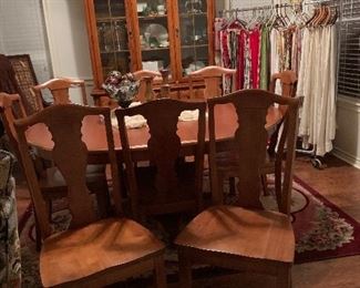 $775~ OBO ~ SET OF EIGHT SOLID WOODEN CHAIRS 