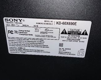$400 ~ 2017 SONY 65"FLATSCREEN TV