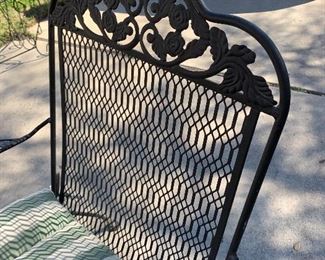 $350 ~ GORGEOUS METAL AND GLASS TOP IRON GARDEN TABLE 