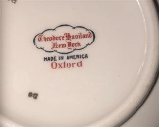 Theodore Havilland china, made in America. Pattern is Oxford. Service for 12 