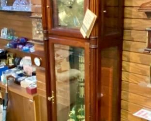 Lot 5000. $900.00 Like New Howard Miller Grandfather Clock. Beautiful wood grain. keeping great  time. This is Model 610-451 with Movement: 354044J.  Howard Miller Clocks are some of the best on the market.  Heirloom quality.  Incomparable workmanship, unsurpassed quality and a quest for perfection. It’s what Howard C. Miller insisted on when he founded the company back in 1926. Howard Miller clocks offer Quality, Selection and Value.  24" W  x  84" H  x 14.5" D