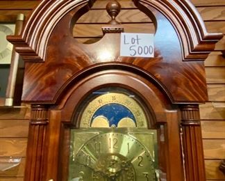 Lot 5000. $900.00 Like New Howard Miller Grandfather Clock. Beautiful wood grain. keeping great  time. This is Model 610-451 with Movement: 354044J.  Howard Miller Clocks are some of the best on the market.  Heirloom quality. Incomparable workmanship, unsurpassed quality and a quest for perfection. It’s what Howard C. Miller insisted on when he founded the company back in 1926. Howard Miller clocks offer Quality, Selection and Value.  24" W  x  84" H  x 14.5" D