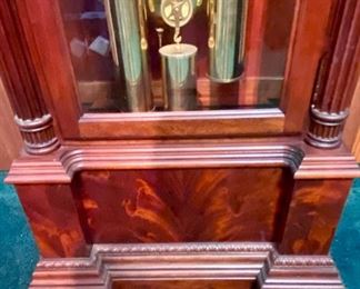 Lot 5000. $900.00 Like New Howard Miller Grandfather Clock. Beautiful wood grain. keeping great  time. This is Model 610-451 with Movement: 354044J.  Howard Miller Clocks are some of the best on the market.  Heirloom quality.  Incomparable workmanship, unsurpassed quality and a quest for perfection. It’s what Howard C. Miller insisted on when he founded the company back in 1926. Howard Miller clocks offer Quality, Selection and Value.  24" W  x  84" H  x 14.5" D
