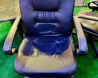 Lot 5002.  $40.00 Ea.  Chair A-G, Total of 8 Chairs from Office Club Inc. Black Simulated Leather Chairs w/ Adjustable Seat  25.5" W  x  40" H x 18" D.   3 Chairs Sold- 5 Chairs still available.