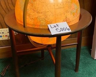 Lot 5006. $350.00 Very Cool Vintage Replogle World Classic Lighted 16" Globe with Floor Standing MCM Stand.  30" H  x  22" diameter. Currently selling on Etsy for $450.00.